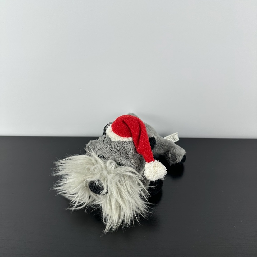 Russ RARE Lil Peepers Christmas Schnauzer Puppy Dog 5” Santa Hat Plush Peeper